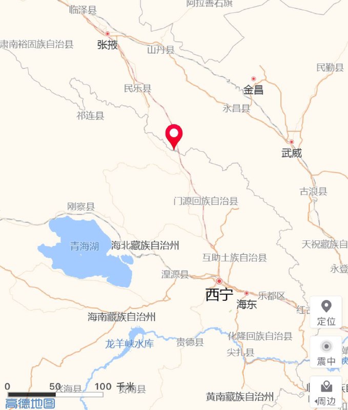 青海海北州门源县在凌晨2时9分发生一起5.1级余震，震源深度12千米