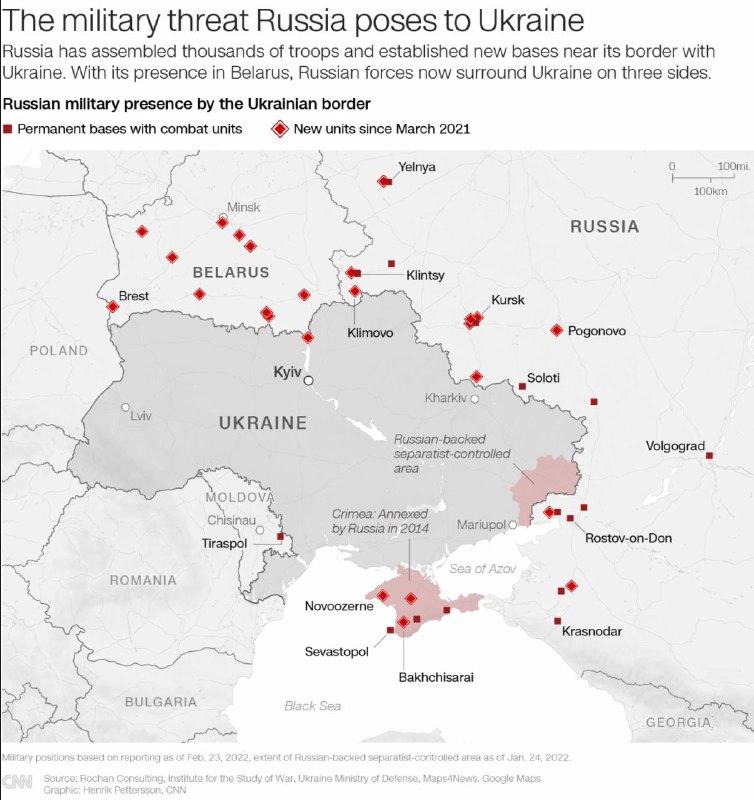 CNN汇总的俄罗斯军队位置图