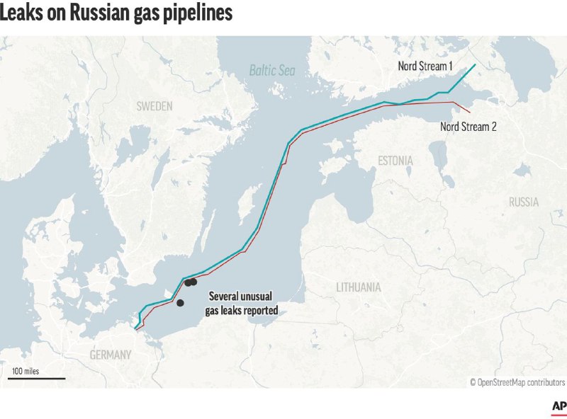 欧盟外交与安全政策高级代表何塞普·博雷利代表欧盟27个成员国在一份声明中表示：“所有可用信息都表明，（北溪天然气管道）的泄漏是蓄意行为的结果