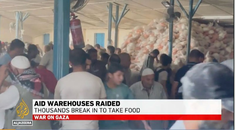 联合国近东巴勒斯坦难民救济和工程处29日称，数千人28日闯入四个援助物资仓库，抢走了面粉和基本生存物品