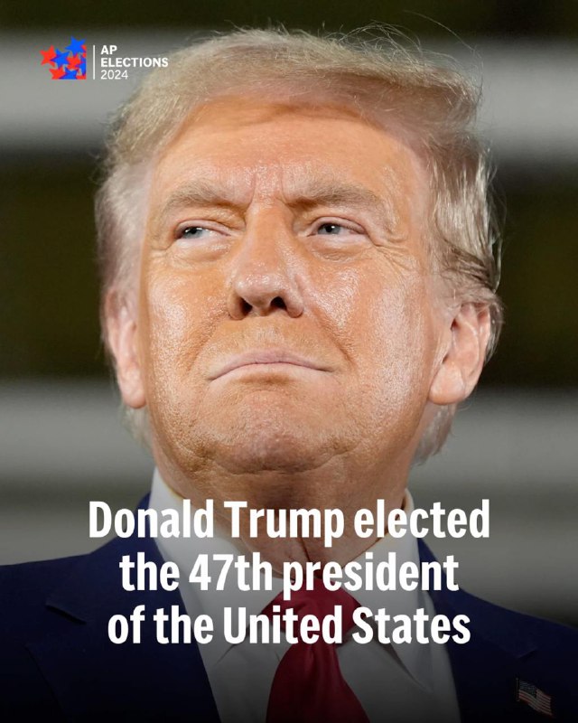 美联社研判，共和党总统候选人特朗普赢得摇摆州威斯康星州，当选第47任美国总统